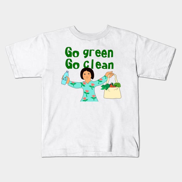 Eco friendly consumer. Go green go clean concept. Kids T-Shirt by Nalidsa